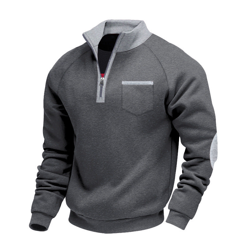 Men's sweatshirt with stand-up collar and practical pockets Skorter