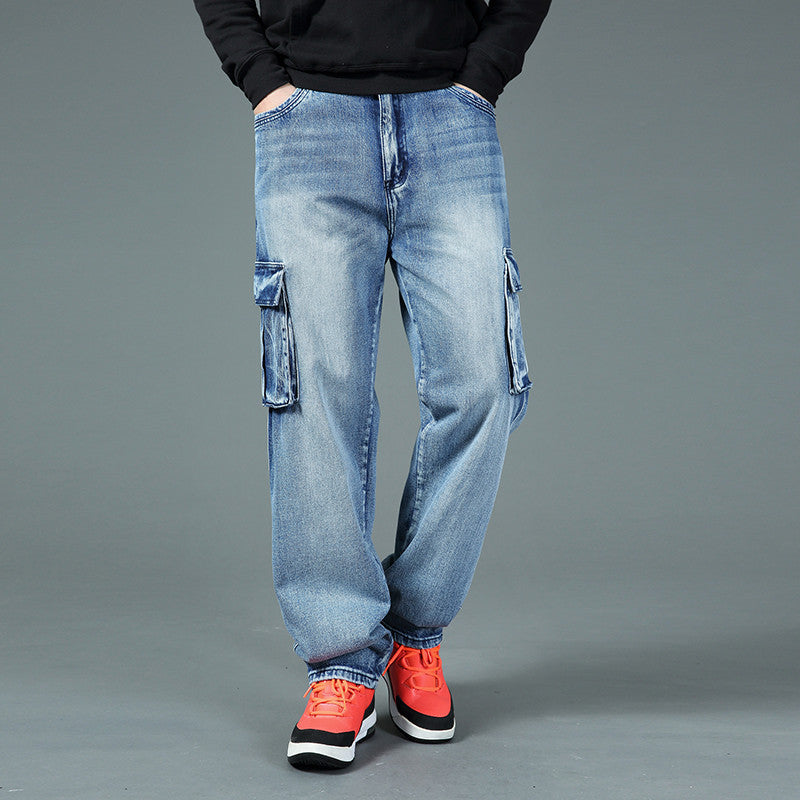Men's cargo jeans with practical side and back pockets Skorter