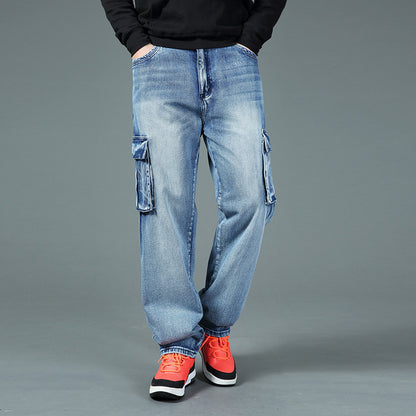 Men's cargo jeans with practical side and back pockets Skorter
