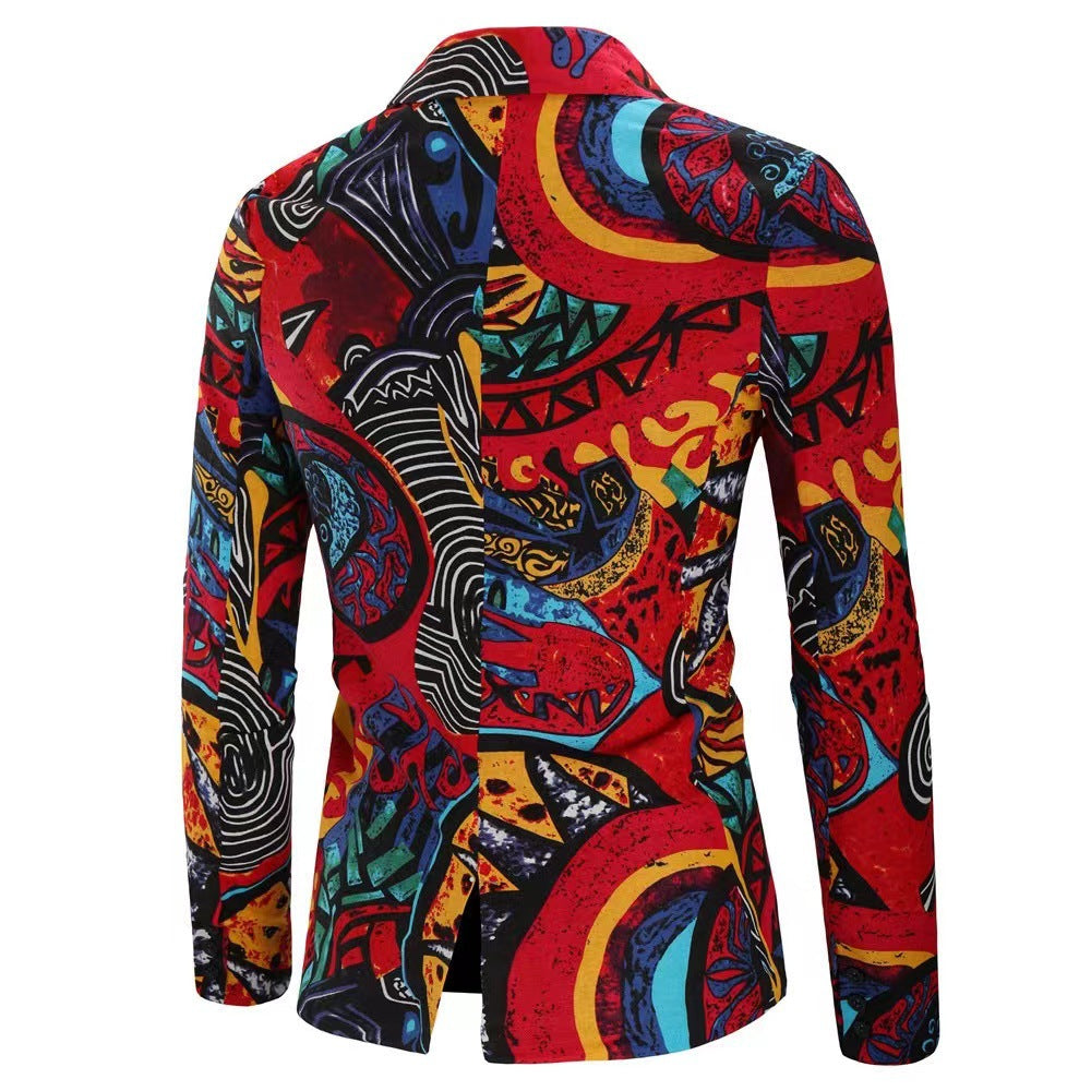 Men's stylish blazers with colorful graphic design Skorter