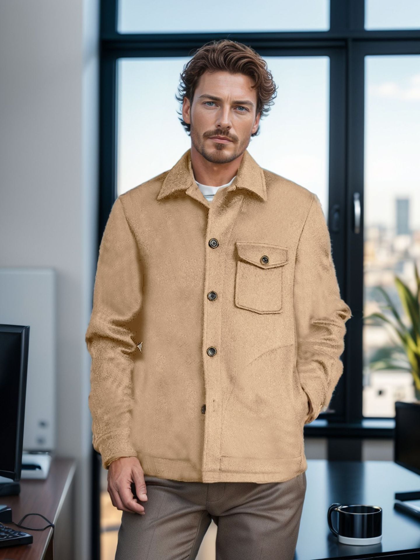 Men's wool jacket with practical chest pocket Skorter