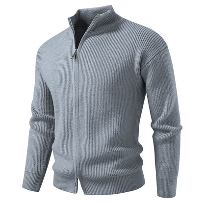 Men's cardigan with stand-up collar and zipper Skorter