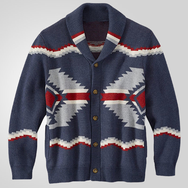 Herrkofta i modern etnisk design med praktiska knappar Skorter