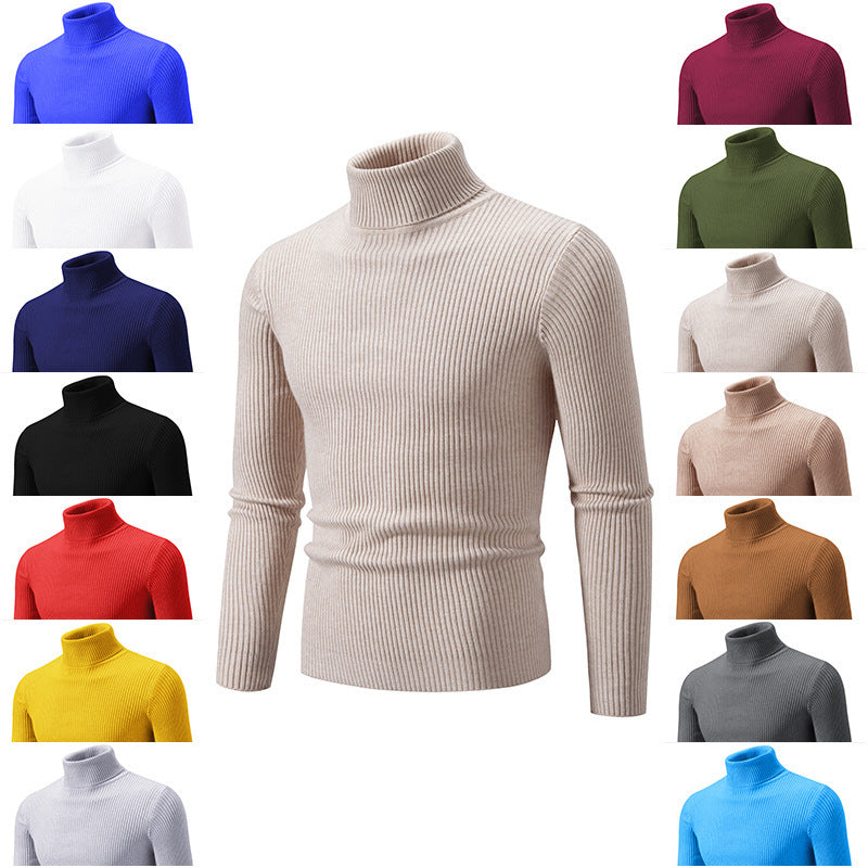 Men's turtleneck sweater made of fine rib knit Skorter 1758806066