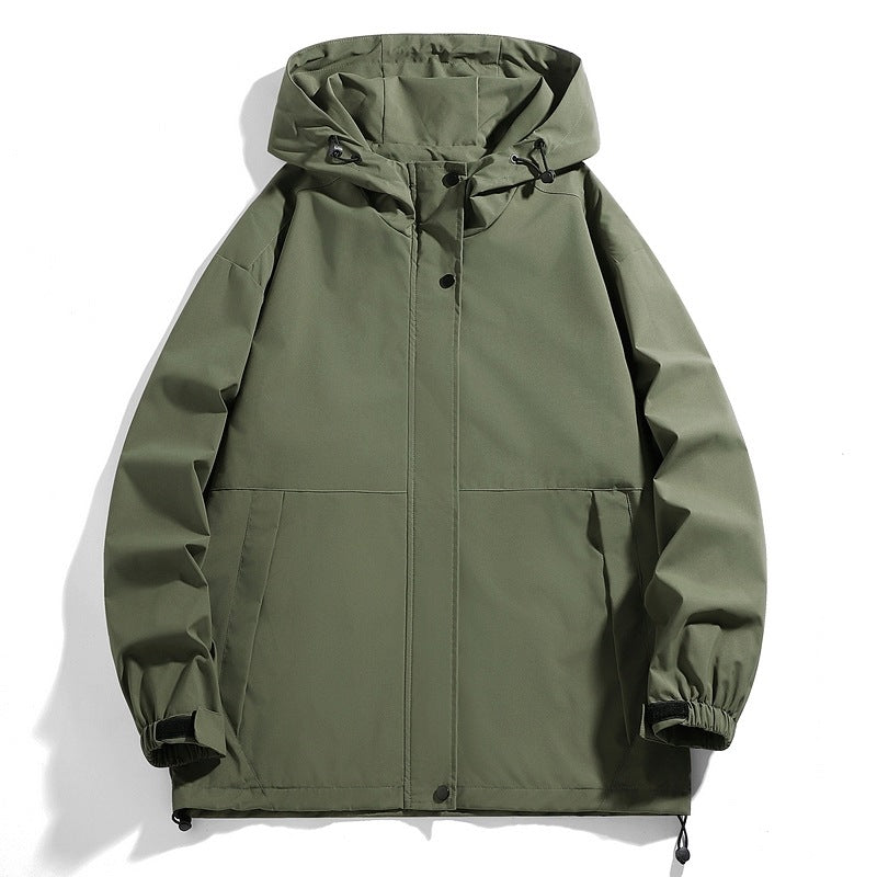 Vattenavvisande övergångsjacka för män med justerbar huva och praktiska fickor Skorter