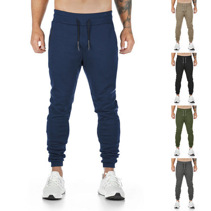 Men's Sporty Jogging Pants with Practical Zipper Pockets Skorter