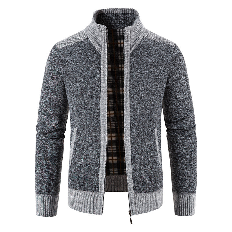 Men's cardigan with modern zipper Skorter