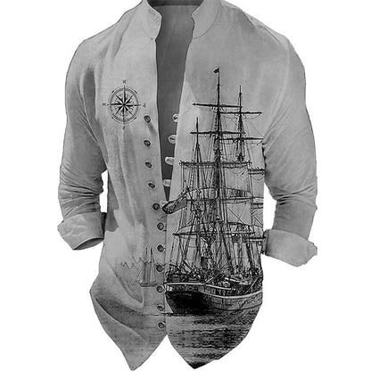 Men's vest with nostalgic maritime ship design Skorter