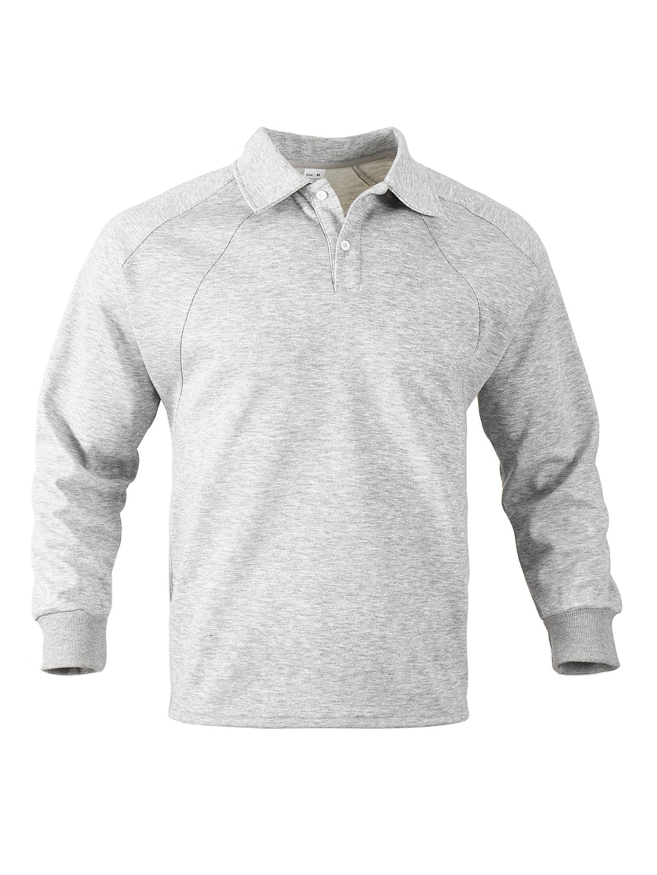 Men's Sporty Long Sleeve Polo Shirt with Modern Structured Design and Comfortable Cuffs Skorter