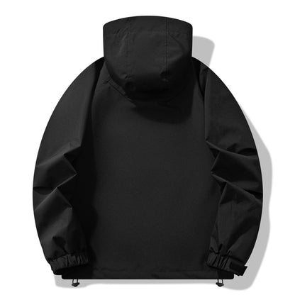 Men's technical outdoor jacket with water-repellent material and adjustable hood design Skorter