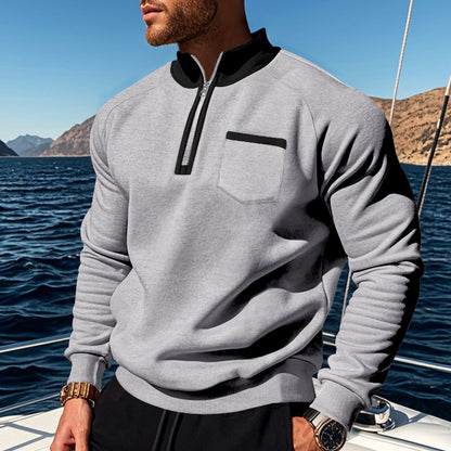 Men's sweatshirt with half zipper and moisture-regulating fabric Skorter