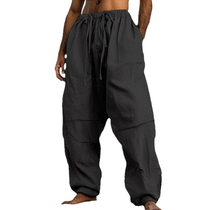 Men's airy linen pants with elastic waistband Skorter