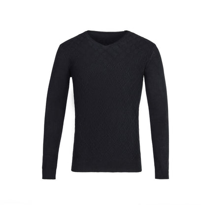 Men's V-neck sweater with textured pattern Skorter