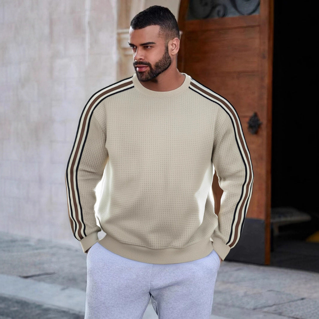 Men's sporty sweatshirt with textured surface and modern stripes Skorter