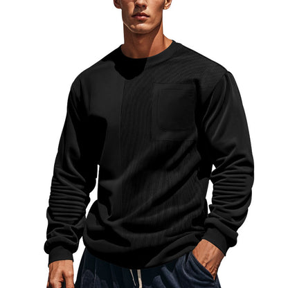 Men's stylish sweatshirt with innovative texture and practical chest pocket Skorter