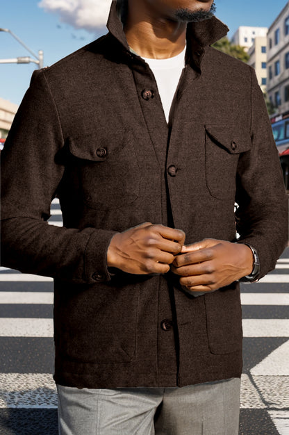 Men's timeless utility jacket with practical pockets and stand-up collar Skorter