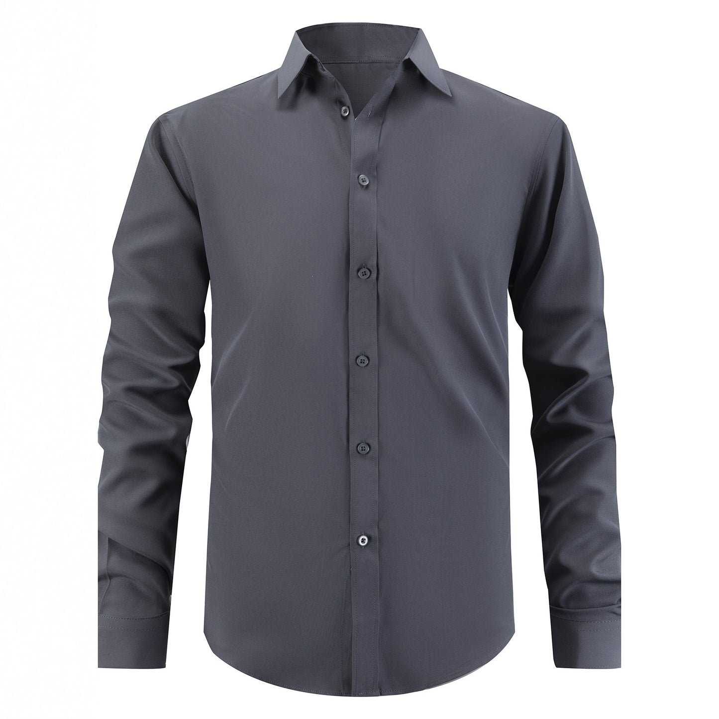 Men's stylish long-sleeve shirt with smooth texture and classic collar Skorter