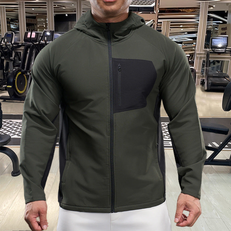 Andningsbar sportjacka för män med praktiska dragkedjefickor Skorter