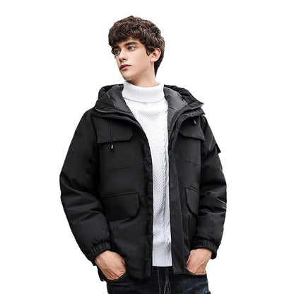 Men's weatherproof utility jacket with hood and pockets Skorter