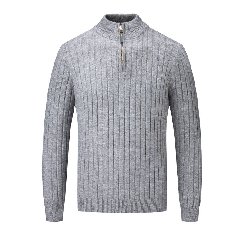 Men's sweater with modern stand-up collar and complementary zipper Skorter