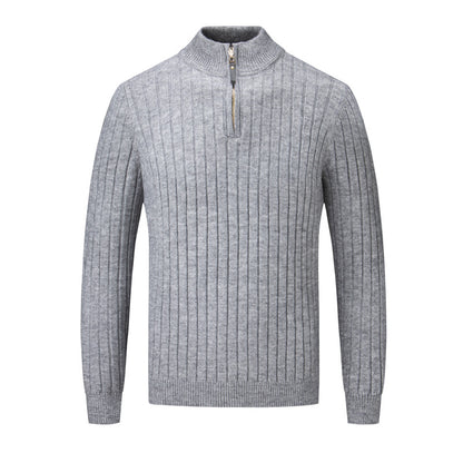 Men's sweater with modern stand-up collar and complementary zipper Skorter