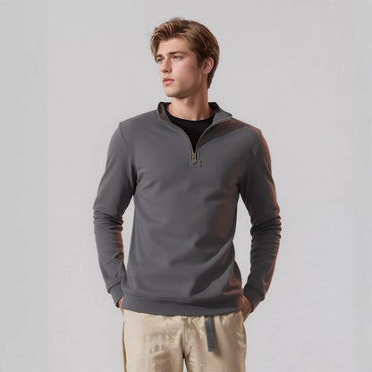 Men's sporty pullover with half zipper Skorter