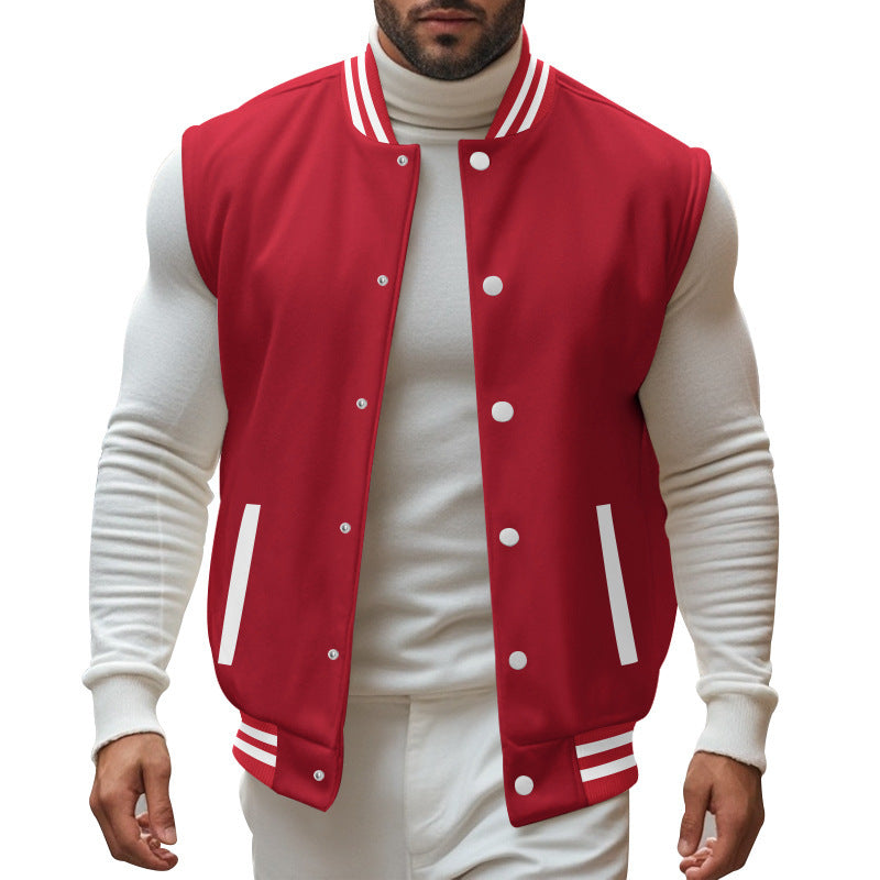 Men's casual vest in sports style with snap button closure and side insert pockets Skorter