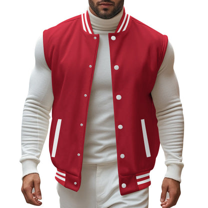 Men's casual vest in sports style with snap button closure and side insert pockets Skorter