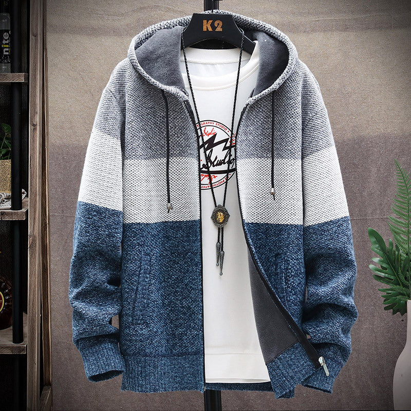 Men's stylish hoodie jacket with textured design Skorter