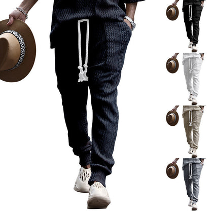 Men's chunky knit leisure suit with elastic waistband and side pockets Skorter