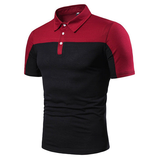 Men's Sporty Polo Shirt with Creative Graphic Design and Distinctive Cut Skorter