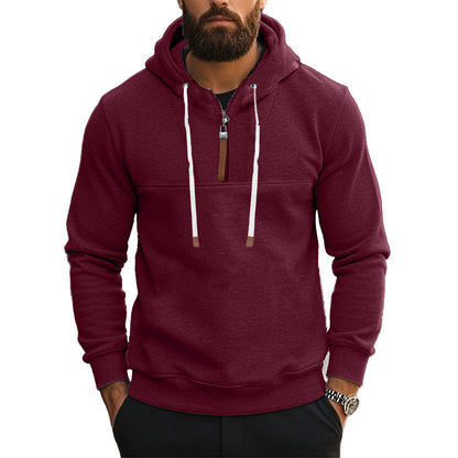 Men's sporty hoodie with half zipper and drawstring Skorter