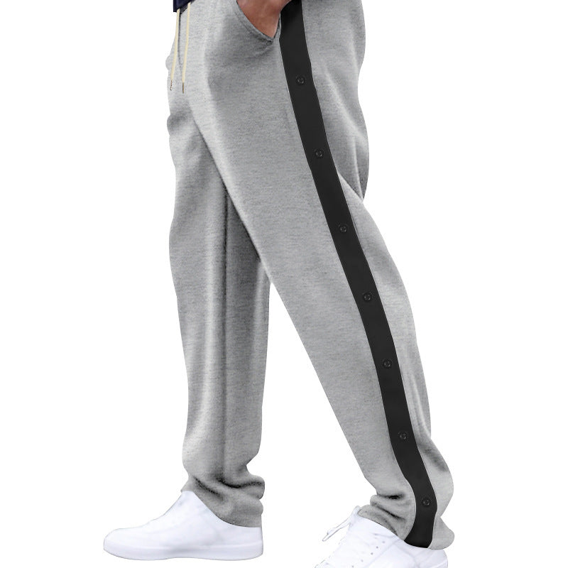 Men's sporty training pants with button design and elastic waistband Skorter