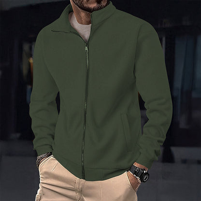 Men's Stylish Jacket with Zipper and High Collar Skorter