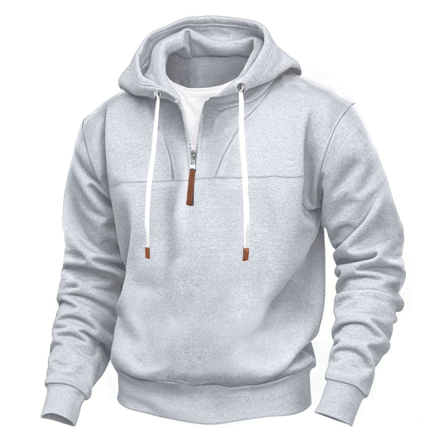Men's sporty hoodie with half zip and elastic cuff Skorter