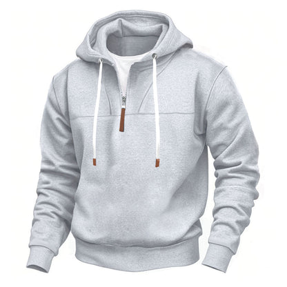 Men's sporty hoodie with half zip and elastic cuff Skorter