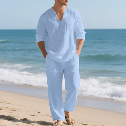 Luftig linnekostym för män Skorter