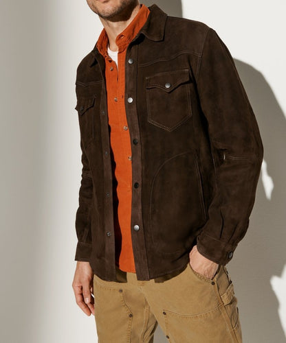 Men's suede jacket in a modern cut with practical pockets Skorter
