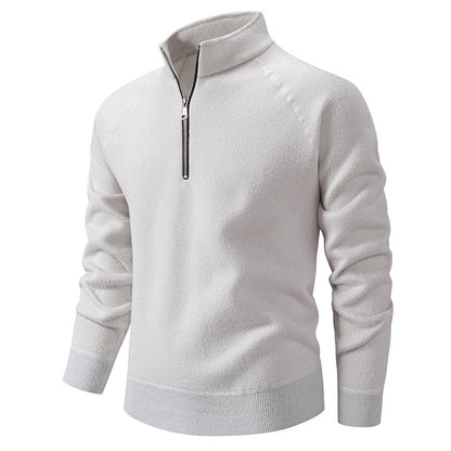 Men's turtleneck sweater with modern zipper and textured design Skorter