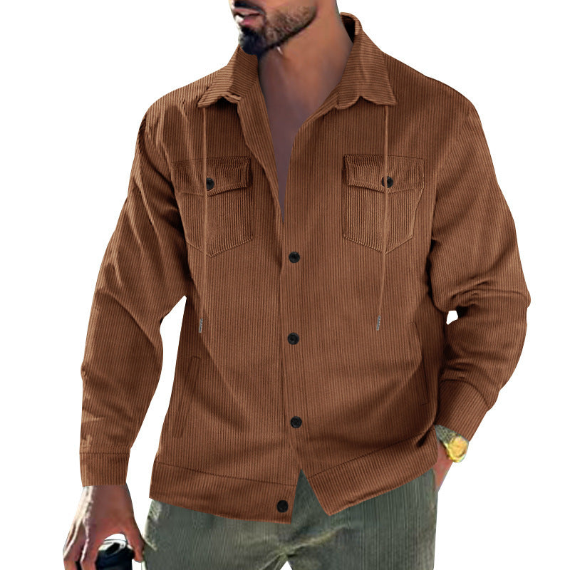 Men's waffle texture shirt with practical breast pockets and trendy cut Skorter