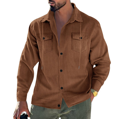 Men's waffle texture shirt with practical breast pockets and trendy cut Skorter