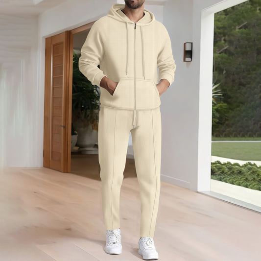 Men's sporty leisure set with hood and zipper Skorter
