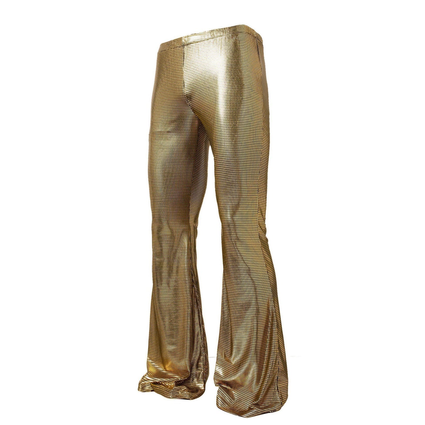 Men's shiny party pants with wide leg and mesh design Skorter