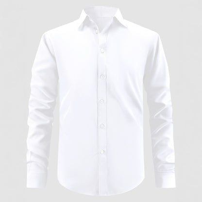 Men's stylish long-sleeve shirt with smooth texture and classic collar Skorter