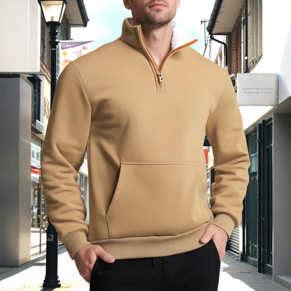 Men's sporty sweatshirt with innovative collar and practical kangaroo pocket Skorter