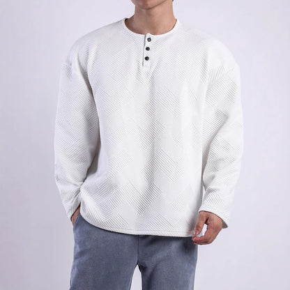 Men's long-sleeve shirt with button-down collar and textured pattern Skorter