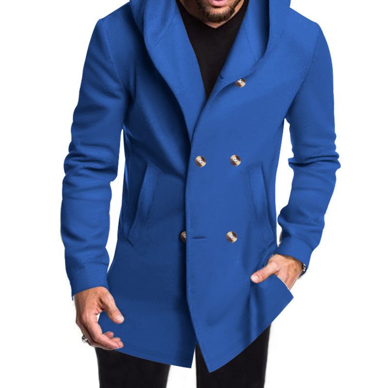 Men's Stylish Double-Breasted Jacket with Hood Skorter