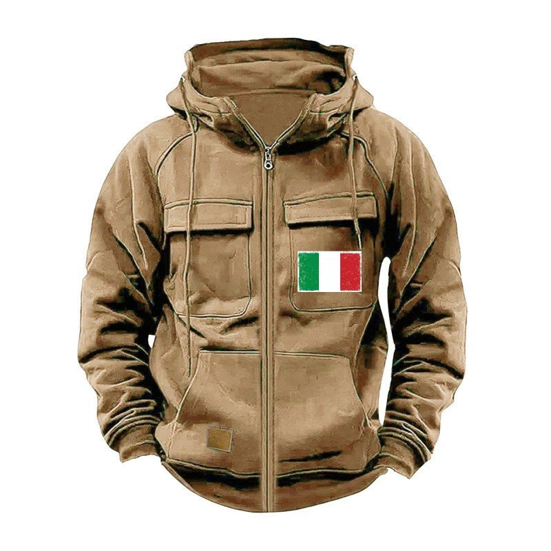 Men's stylish hoodie jacket with practical pockets and adjustable collar Skorter