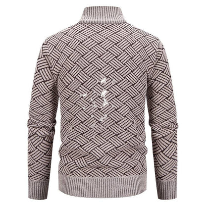 Men's cardigan with modern check pattern Skorter