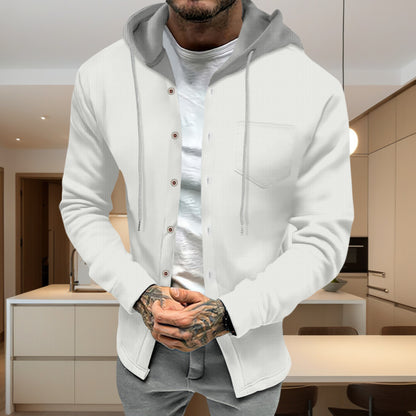 Men's stylish sweatshirt jacket with integrated hood and functional details Skorter